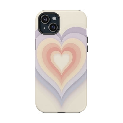 Radiant Heart iPhone Case - Pastel Layered Design - Cute Y2K Aesthetic Gift