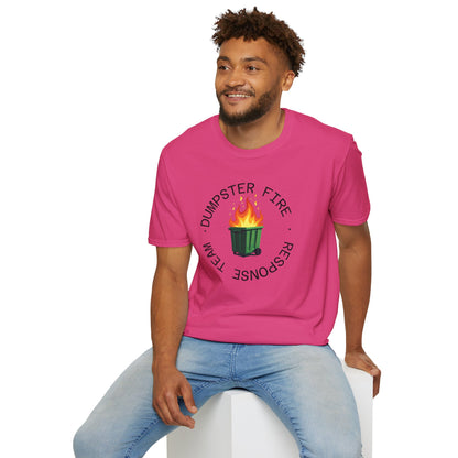 Funny Dumpster Fire Response Team T-Shirt – Sarcastic & Witty Graphic Tee for Chaos Lovers, Ironic Humor Gift, Office & Casual Wear