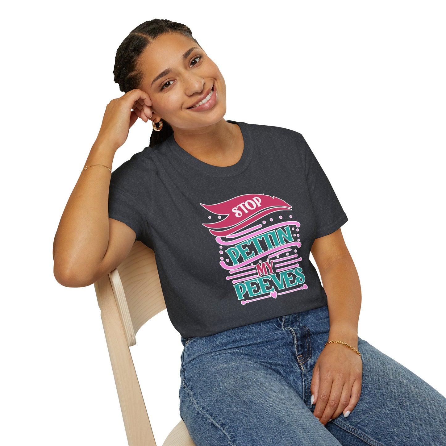 "Stop Pettin’ My Peeves" Funny Sassy T-Shirt – Ironic Petting-Proof Graphic Tee for the Overwhelmed & Underappreciated