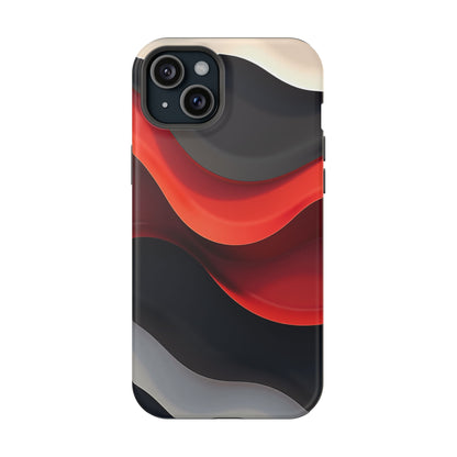 Red Wave Phone Case - Abstract Aesthetic iPhone Case | Modern Art Design | Gifts for Her | Dramatic Crimson Style