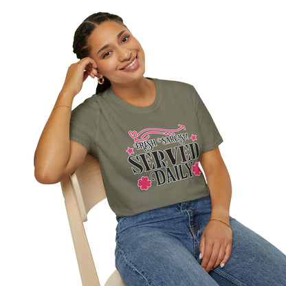 Fresh Sarcasm Served Daily T-Shirt Funny Sarcastic Tee Available in Multiple Colors & Sizes