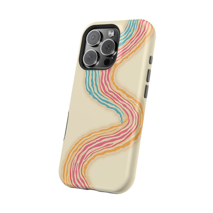 Abstract Flow Phone Case - Pastel Streamline Design