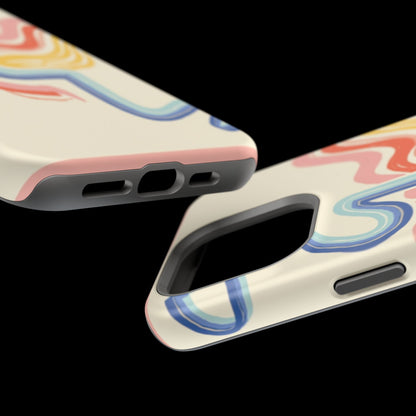Retro Wave iPhone Case - Aesthetic Streamline Design, Trendy Gift Idea