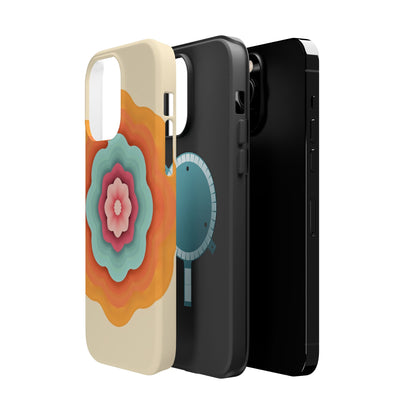 Retro Flower Phone Case - 70s Aesthetic iPhone Case, Vintage Gift Idea, Layered Floral Design