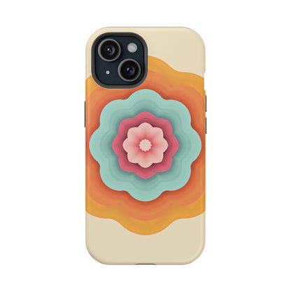Retro Flower Phone Case - 70s Aesthetic iPhone Case, Vintage Gift Idea, Layered Floral Design
