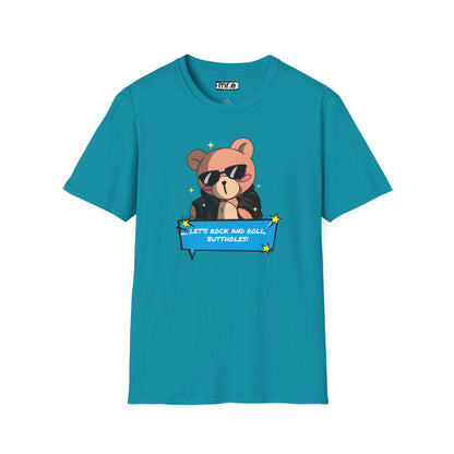 "Let’s Rock ‘n’ Roll, Buttholes!" Bold & Hilarious Graphic Tee – Sassy Body Positivity T-Shirt for the Unapologetically You