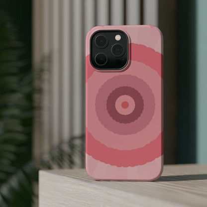 Retro Pink iPhone Case - 70s Aesthetic Wave Design - Cute Y2K Accessory