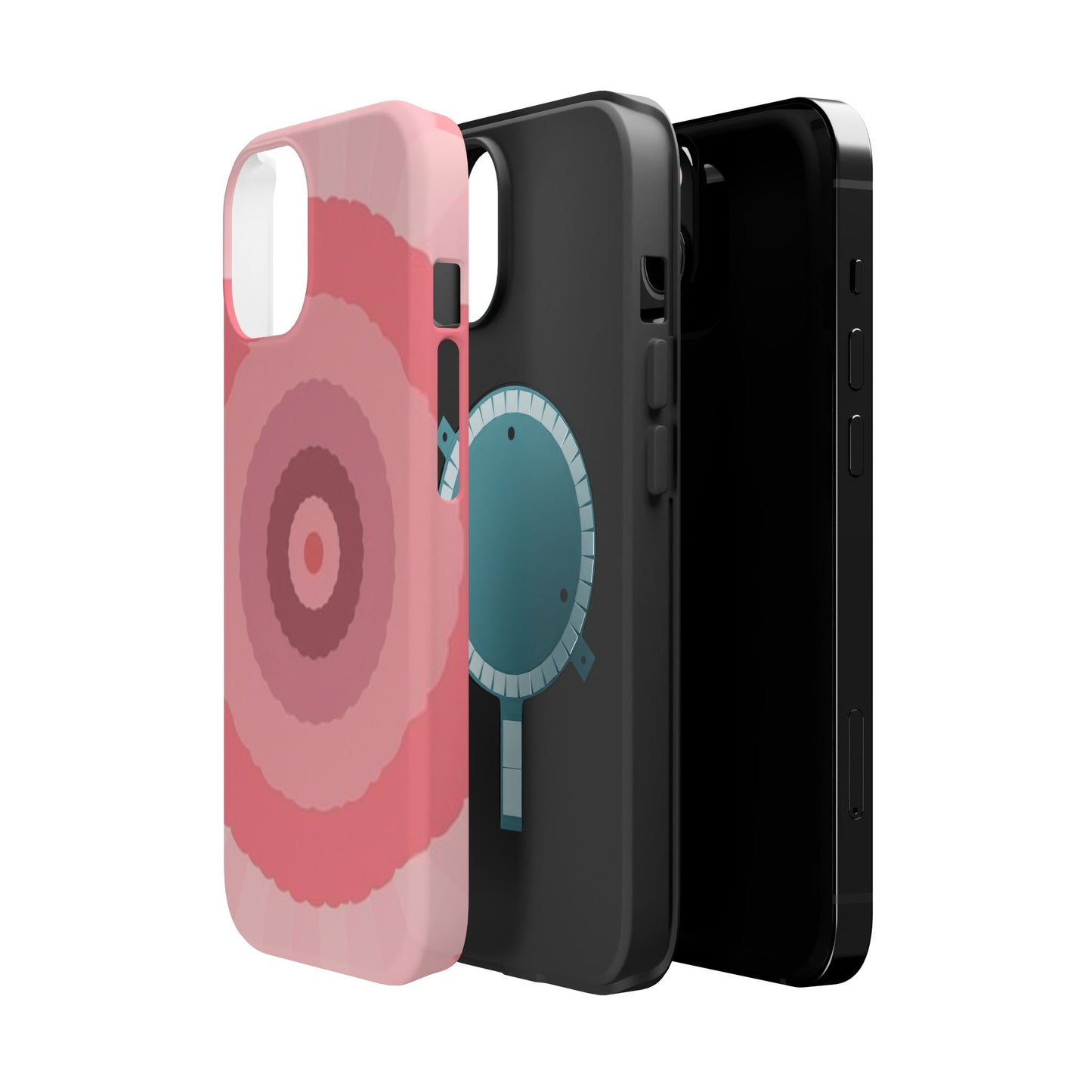 Retro Pink iPhone Case - 70s Aesthetic Wave Design - Cute Y2K Accessory