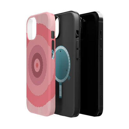 Retro Pink iPhone Case - 70s Aesthetic Wave Design - Cute Y2K Accessory