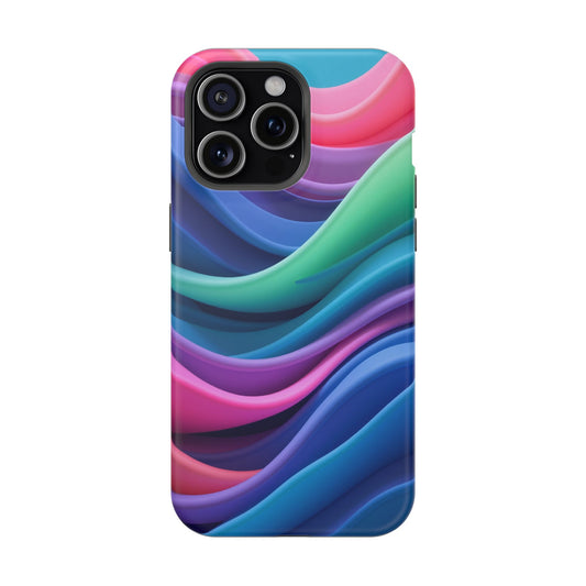 Oceanic Serenity iPhone Case - Abstract Wave Design, Calming Aesthetic Gift Idea