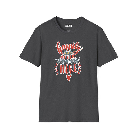 "Happily Ever After Starts Here" Inspirational & Wholesome T-Shirt – Cute Motivational Graphic Tee for Dreamers, Romantics & New Beginnings