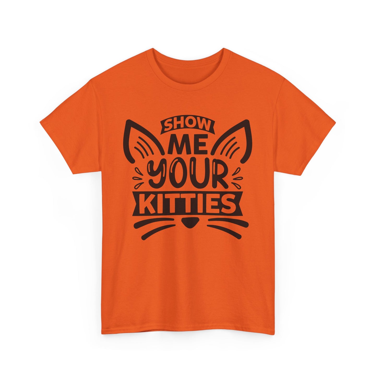 Funny Cat Lover T-Shirt – “Show Me Your Kitties” Graphic Tee for Cat People & Pun Enthusiasts