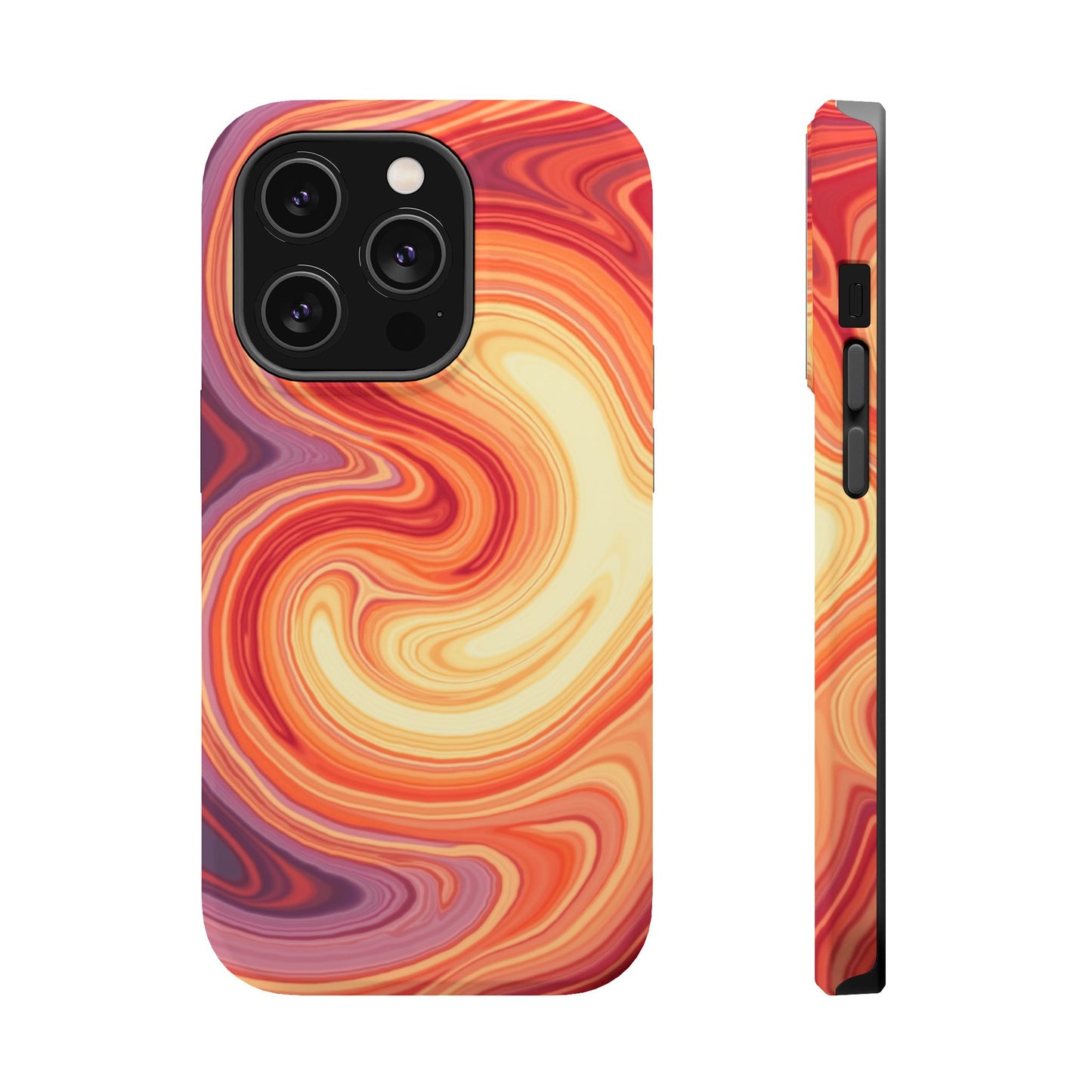 Sunset Phone Case - Orange Aesthetic iPhone Case, Warm Gift Idea, Trendy Swirl Design
