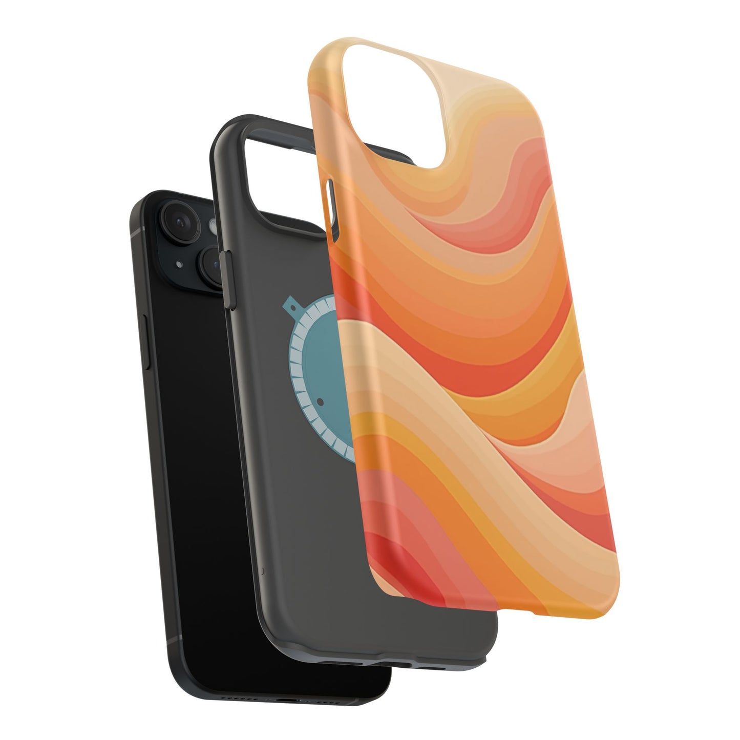 Retro Wave Phone Case - 70s Inspired Aesthetic | Orange Gradient iPhone Case | Gifts for Her | Vintage Style Sun Design