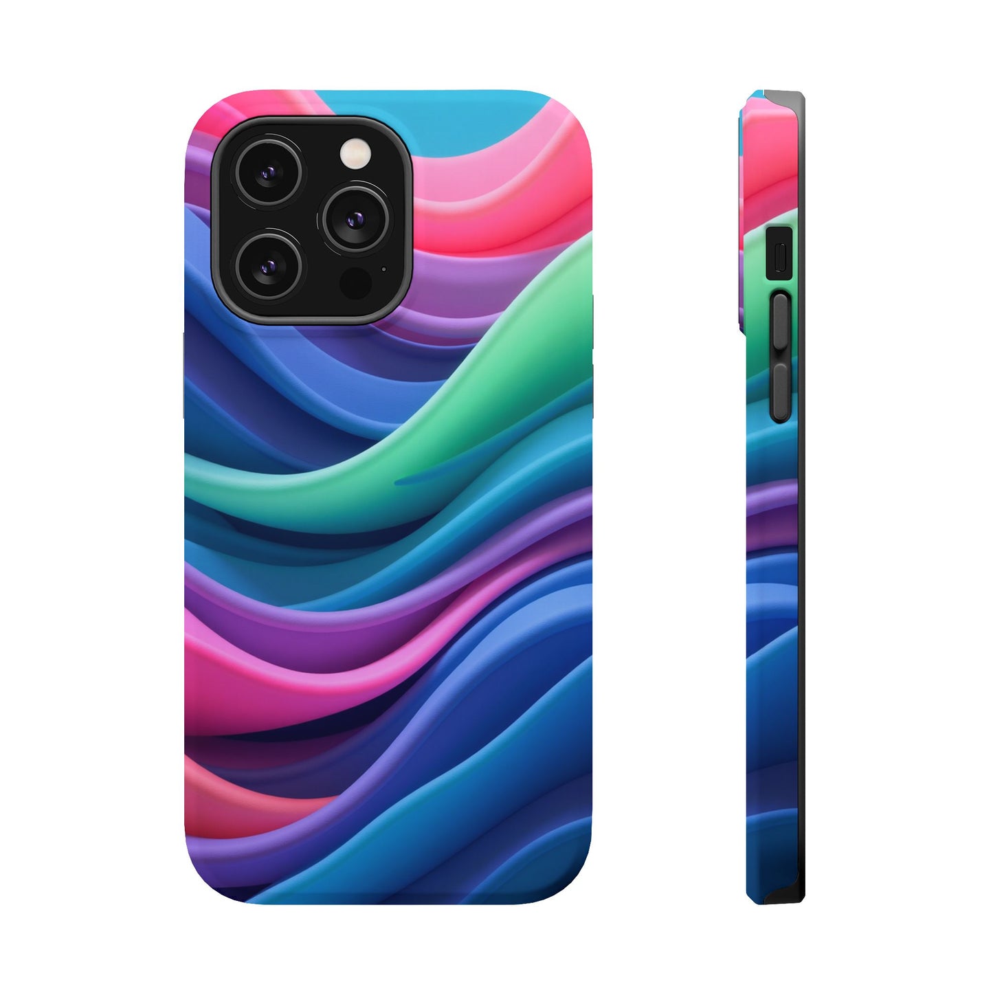 Oceanic Serenity iPhone Case - Abstract Wave Design, Calming Aesthetic Gift Idea