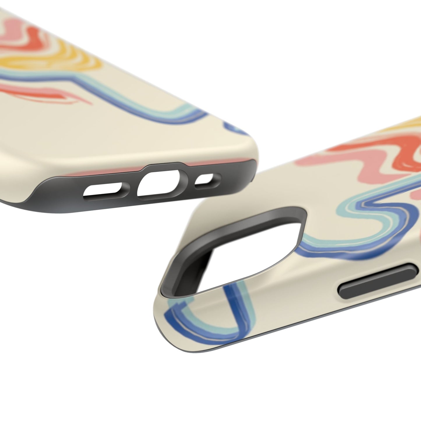 Retro Wave iPhone Case - Aesthetic Streamline Design, Trendy Gift Idea