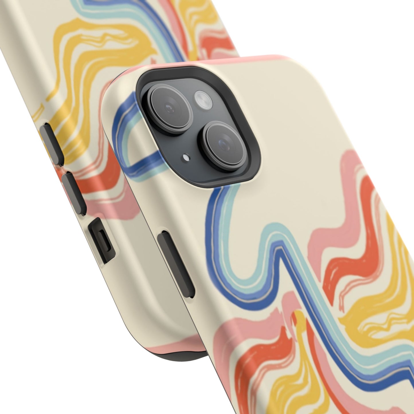 Retro Wave iPhone Case - Aesthetic Streamline Design, Trendy Gift Idea