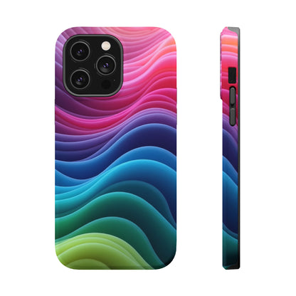 Colorful Wave Phone Case - Aesthetic iPhone Case | Rainbow Ripple Design | Trendy Gifts for Her | Unique Art Print