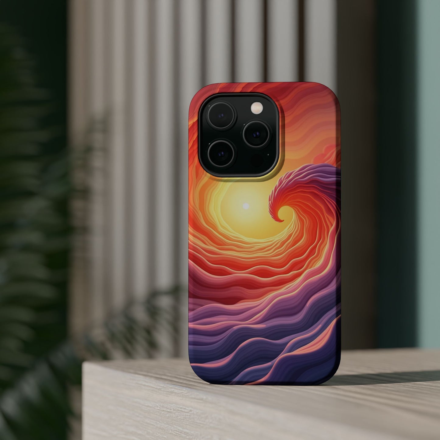 Sunburst Wave iPhone Case - Ocean Sunset Design, Aesthetic Beach Gift Idea