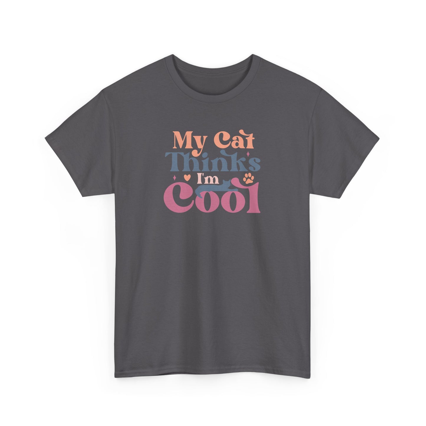 Funny Cat Lover T-Shirt – “My Cat Thinks I’m Cool” Graphic Tee – Gift for Proud Pet Owners