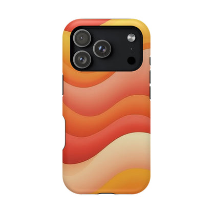 Sunset Waves Phone Case - Aesthetic Orange & Yellow Gift | Retro Summer Vibes Cases