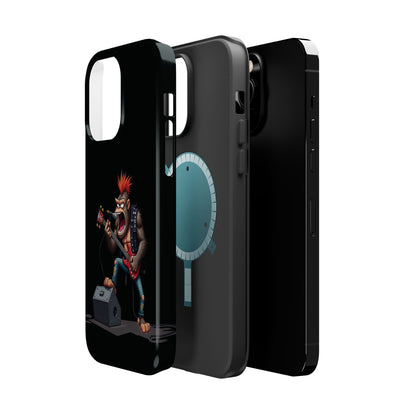 Punk Rock Gorilla iPhone Case - Funny Music Gift, Edgy Aesthetic, Animal Lover Gift