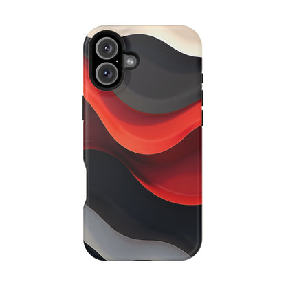 Red Wave Phone Case - Abstract Aesthetic iPhone Case | Modern Art Design | Gifts for Her | Dramatic Crimson Style