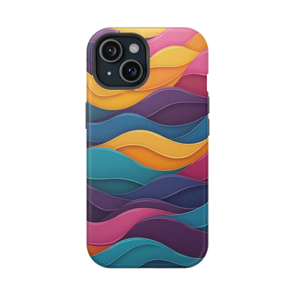 Colorful Wave Phone Case - Aesthetic iPhone Case, Bright Gift Idea, Trendy Summer Accessory