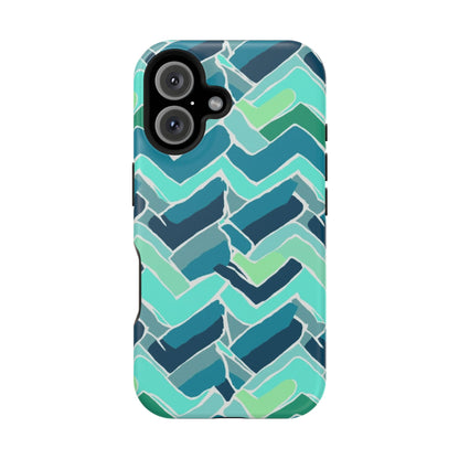 Watercolor Chevron Phone Case – Aesthetic Soft Pastel Phone Cover for iPhone | Unique Artistic Design with Floral Accents
