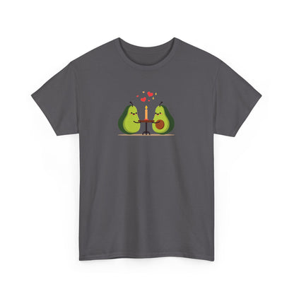 Cute Avocado Couple T-Shirt – “Avocuddles Date Night” – Funny Romantic Tee for Foodie Lovers & Veggie Fans