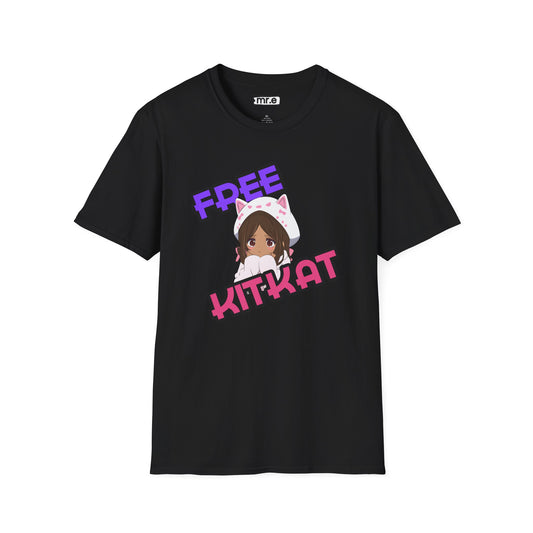 "Free KitKat" Anime Girl T-Shirt – Cute Kawaii Cat Hoodie Design