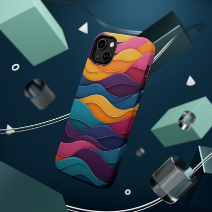 Colorful Wave Phone Case - Aesthetic iPhone Case, Bright Gift Idea, Trendy Summer Accessory