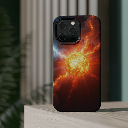 Solar Flare iPhone Case - Fiery Sunburst Space Design - Astronomy Gift Idea