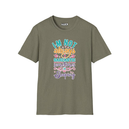 Funny Sarcastic Shirt - Sleepy Tee, Witty Graphic T-Shirt, Gift for Sarcastic People, Black Aesthetic Clothing