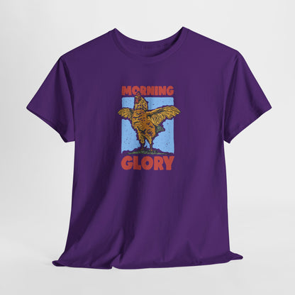 Funny Chicken T-Shirt – “Morning Glory” Retro Graphic Tee for Farm Life Fans & Early Risers