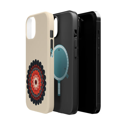 Red & Black Mandala iPhone Case - Bohemian Flower Design, Aesthetic Gift Idea