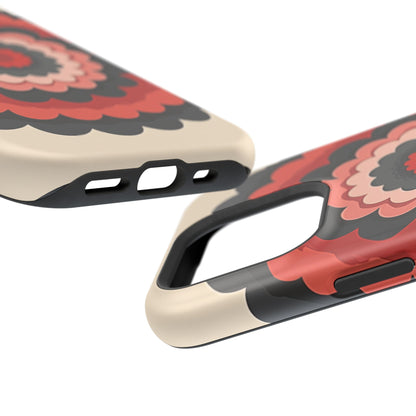 Layered Scallop Bloom iPhone Case - Retro Floral Design, Bold Aesthetic Gift Idea
