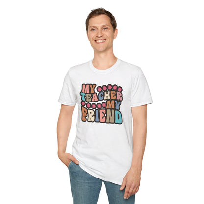 Retro Teacher Gift - My Teacher My Friend Tee, Vintage Style Educator Shirt, Thank You Gift for Teachers, End of School Year Present