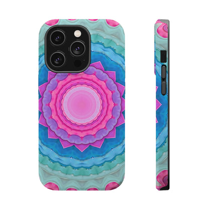 Rippled Radiance iPhone Case - Abstract Pink Floral Design, Aesthetic Gift Idea