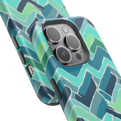 Watercolor Chevron Phone Case – Aesthetic Soft Pastel Phone Cover for iPhone | Unique Artistic Design with Floral Accents