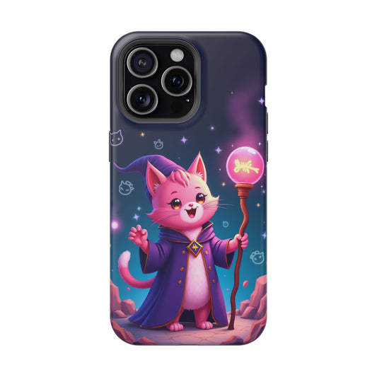 Magical Cat Sorcerer iPhone Case - Cute Fantasy Gift for Cat Lovers