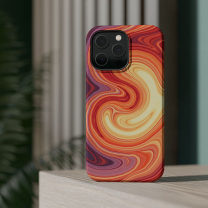 Sunset Phone Case - Orange Aesthetic iPhone Case, Warm Gift Idea, Trendy Swirl Design