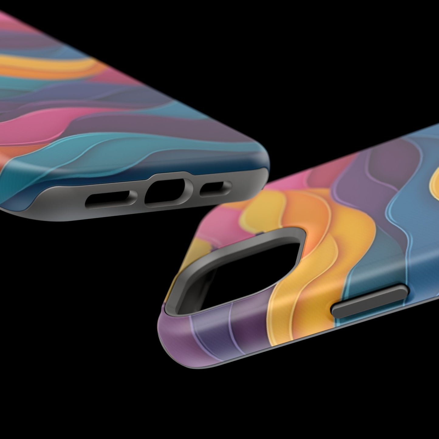 Colorful Wave Phone Case - Aesthetic iPhone Case, Bright Gift Idea, Trendy Summer Accessory