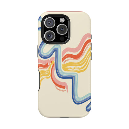 Retro Wave iPhone Case - Aesthetic Streamline Design, Trendy Gift Idea