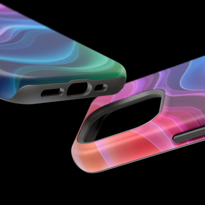Pastel Wave Phone Case - Aesthetic iPhone Case | Lavender & Blue Gradient Design | Gifts for Her | Unique Art Print