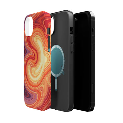 Sunset Phone Case - Orange Aesthetic iPhone Case, Warm Gift Idea, Trendy Swirl Design