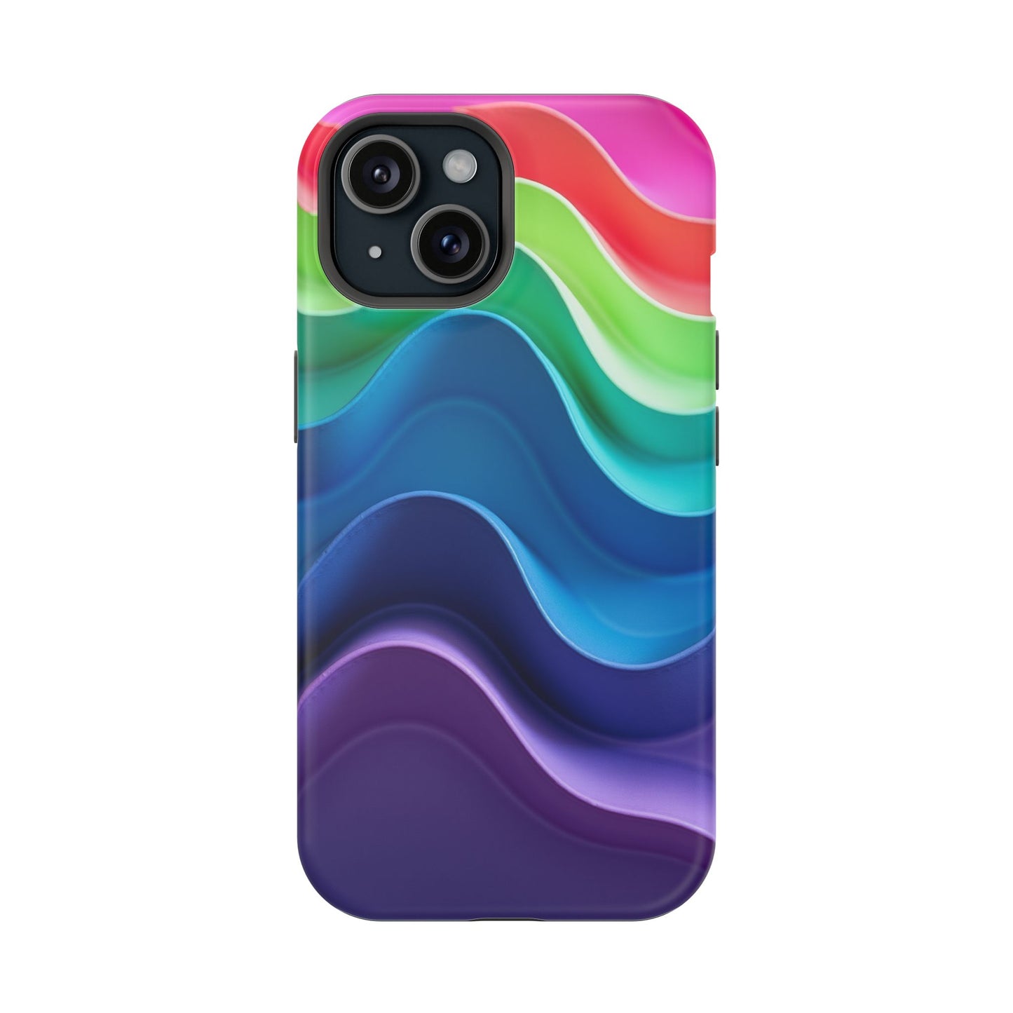 Rainbow Wave Phone Case - Aesthetic Ocean Design | iPhone 14-17 Cases | Nature Gifts for Her, Colorful Trendy Accessory
