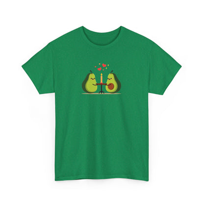 Cute Avocado Couple T-Shirt – “Avocuddles Date Night” – Funny Romantic Tee for Foodie Lovers & Veggie Fans