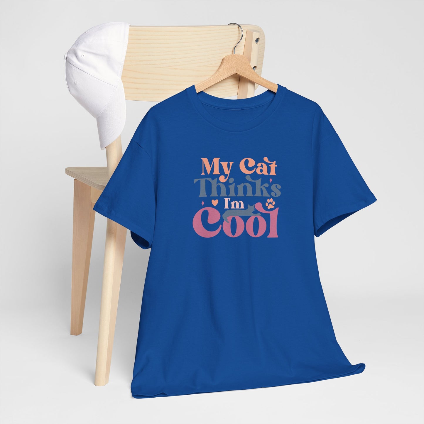 Funny Cat Lover T-Shirt – “My Cat Thinks I’m Cool” Graphic Tee – Gift for Proud Pet Owners