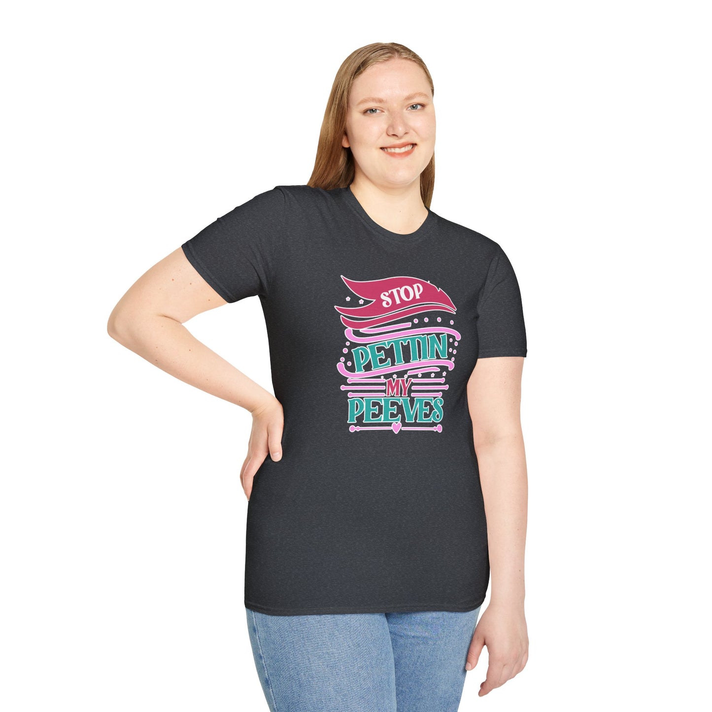"Stop Pettin’ My Peeves" Funny Sassy T-Shirt – Ironic Petting-Proof Graphic Tee for the Overwhelmed & Underappreciated